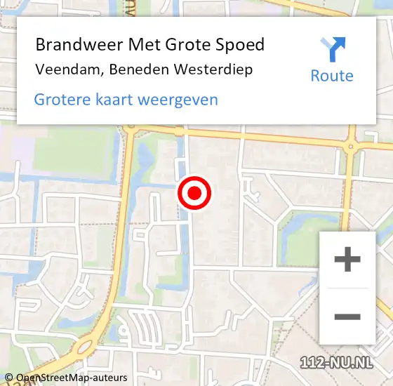 Locatie op kaart van de 112 melding: Brandweer Met Grote Spoed Naar Veendam, Beneden Westerdiep op 9 september 2023 20:07