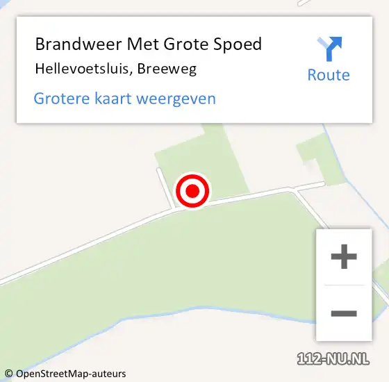 Locatie op kaart van de 112 melding: Brandweer Met Grote Spoed Naar Hellevoetsluis, Breeweg op 9 september 2023 20:19