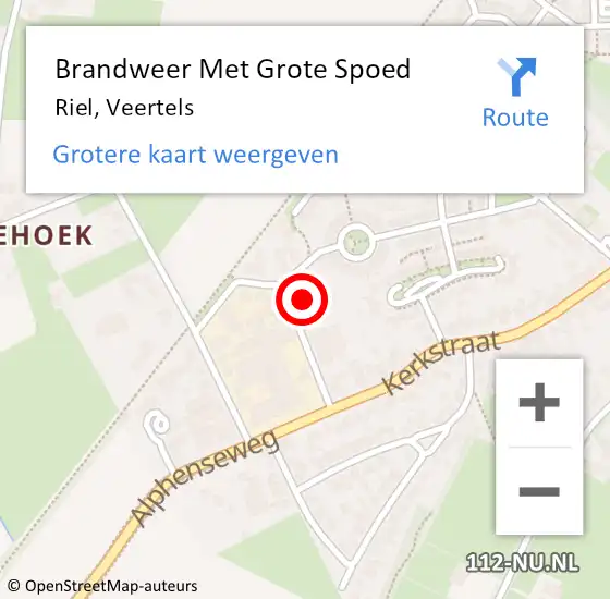 Locatie op kaart van de 112 melding: Brandweer Met Grote Spoed Naar Riel, Veertels op 9 september 2023 20:52