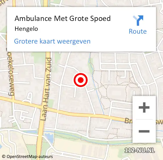 Locatie op kaart van de 112 melding: Ambulance Met Grote Spoed Naar Hengelo op 9 september 2023 21:18
