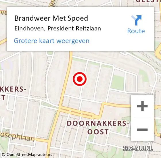 Locatie op kaart van de 112 melding: Brandweer Met Spoed Naar Eindhoven, President Reitzlaan op 9 september 2023 21:31