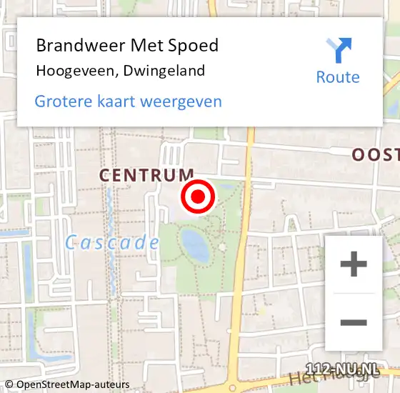 Locatie op kaart van de 112 melding: Brandweer Met Spoed Naar Hoogeveen, Dwingeland op 9 september 2023 21:47