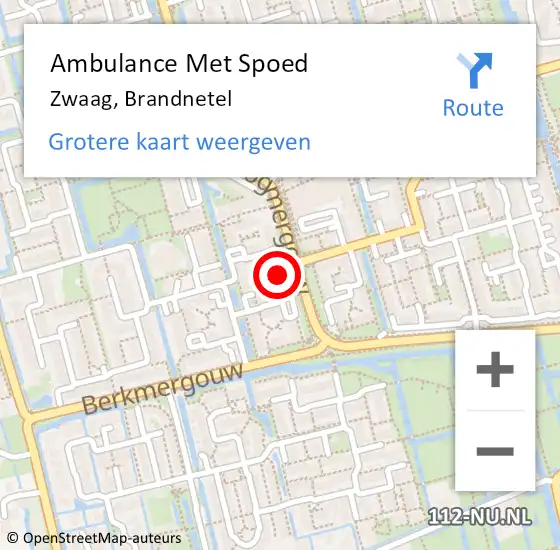 Locatie op kaart van de 112 melding: Ambulance Met Spoed Naar Zwaag, Brandnetel op 9 september 2023 22:51