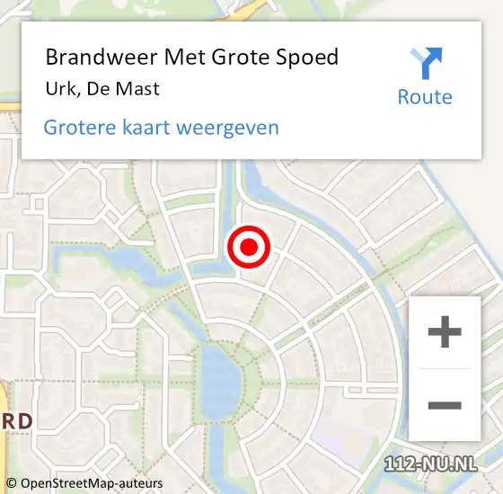 Locatie op kaart van de 112 melding: Brandweer Met Grote Spoed Naar Urk, De Mast op 10 september 2023 01:32