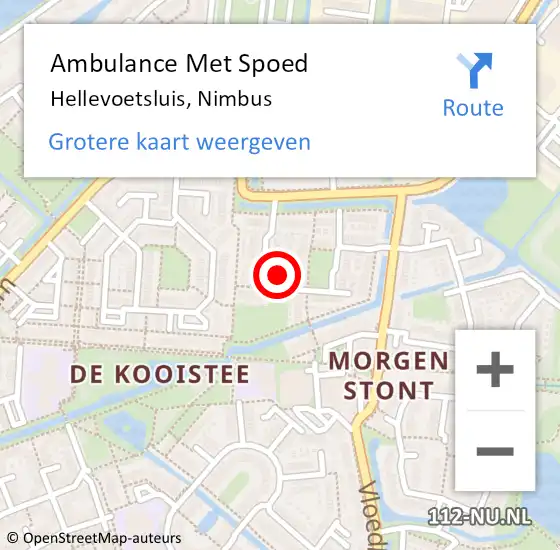 Locatie op kaart van de 112 melding: Ambulance Met Spoed Naar Hellevoetsluis, Nimbus op 10 september 2023 02:25