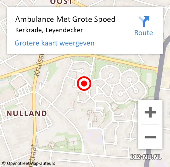 Locatie op kaart van de 112 melding: Ambulance Met Grote Spoed Naar Kerkrade, Leyendecker op 7 september 2014 17:06