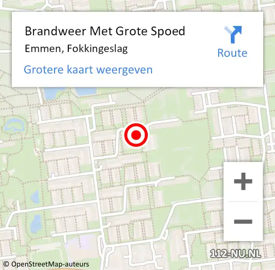 Locatie op kaart van de 112 melding: Brandweer Met Grote Spoed Naar Emmen, Fokkingeslag op 10 september 2023 04:55