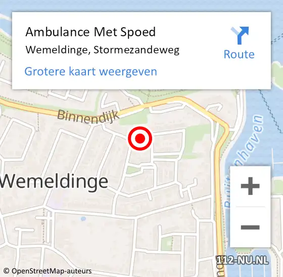 Locatie op kaart van de 112 melding: Ambulance Met Spoed Naar Wemeldinge, Stormezandeweg op 7 september 2014 17:17