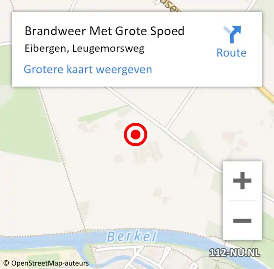 Locatie op kaart van de 112 melding: Brandweer Met Grote Spoed Naar Eibergen, Leugemorsweg op 10 september 2023 07:11