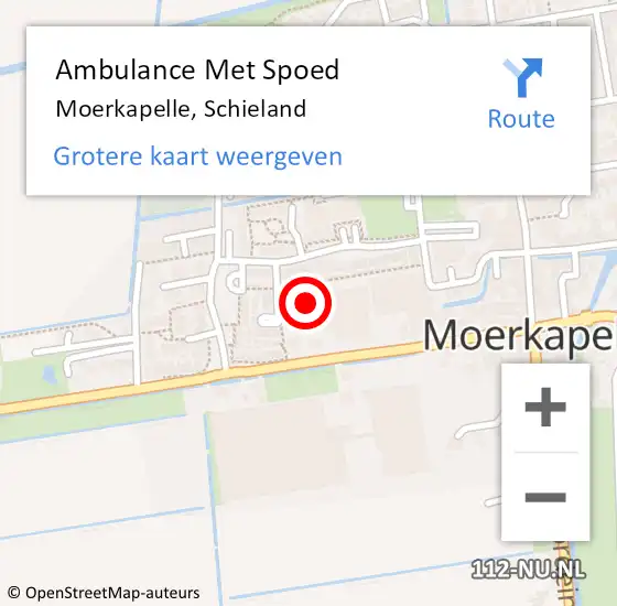 Locatie op kaart van de 112 melding: Ambulance Met Spoed Naar Moerkapelle, Schieland op 10 september 2023 07:31