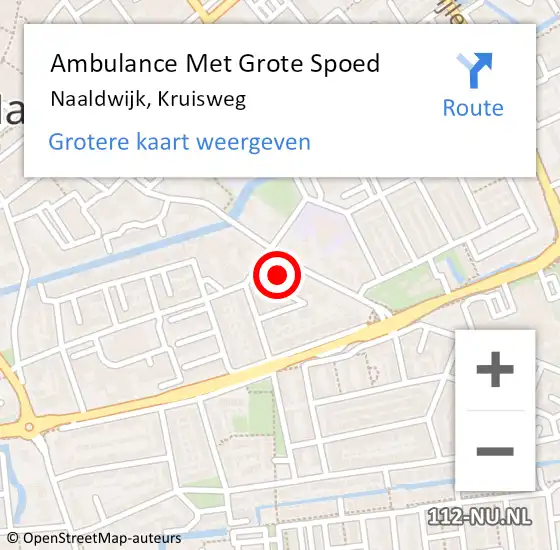 Locatie op kaart van de 112 melding: Ambulance Met Grote Spoed Naar Naaldwijk, Kruisweg op 10 september 2023 08:44