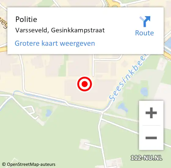 Locatie op kaart van de 112 melding: Politie Varsseveld, Gesinkkampstraat op 10 september 2023 08:52