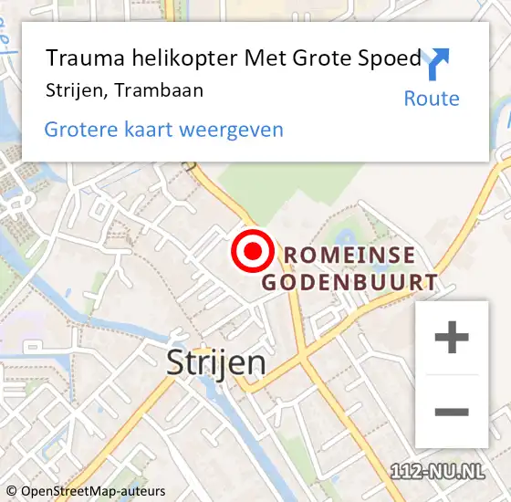 Locatie op kaart van de 112 melding: Trauma helikopter Met Grote Spoed Naar Strijen, Trambaan op 10 september 2023 09:25