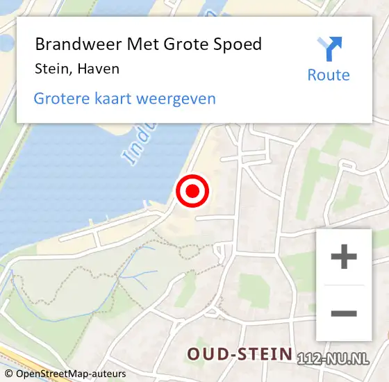 Locatie op kaart van de 112 melding: Brandweer Met Grote Spoed Naar Stein, Haven op 10 september 2023 09:50