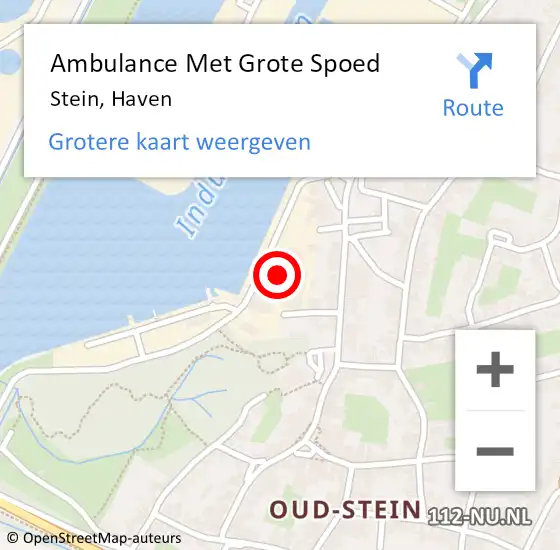 Locatie op kaart van de 112 melding: Ambulance Met Grote Spoed Naar Stein, Haven op 10 september 2023 09:52