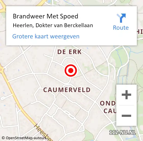 Locatie op kaart van de 112 melding: Brandweer Met Spoed Naar Heerlen, Dokter van Berckellaan op 10 september 2023 11:28