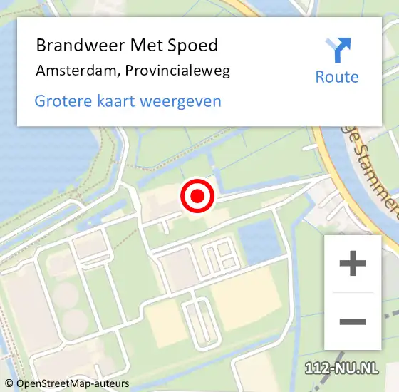 Locatie op kaart van de 112 melding: Brandweer Met Spoed Naar Amsterdam, Provincialeweg op 10 september 2023 11:33