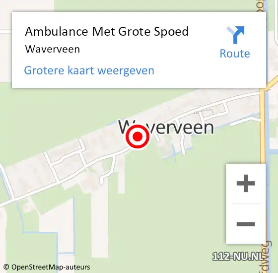 Locatie op kaart van de 112 melding: Ambulance Met Grote Spoed Naar Waverveen op 10 september 2023 11:44