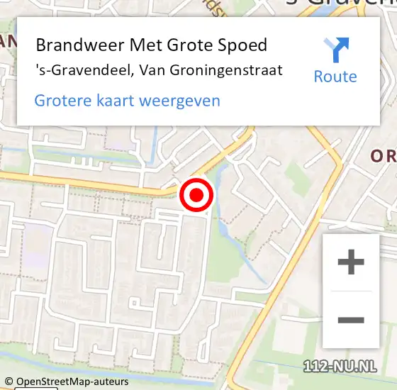 Locatie op kaart van de 112 melding: Brandweer Met Grote Spoed Naar 's-Gravendeel, Van Groningenstraat op 10 september 2023 12:09