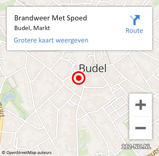 Locatie op kaart van de 112 melding: Brandweer Met Spoed Naar Budel, Markt op 10 september 2023 12:22