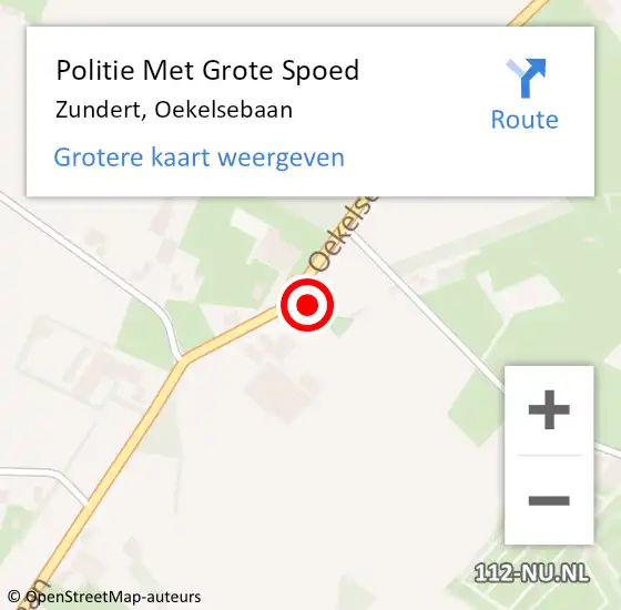 Locatie op kaart van de 112 melding: Politie Met Grote Spoed Naar Zundert, Oekelsebaan op 10 september 2023 12:29