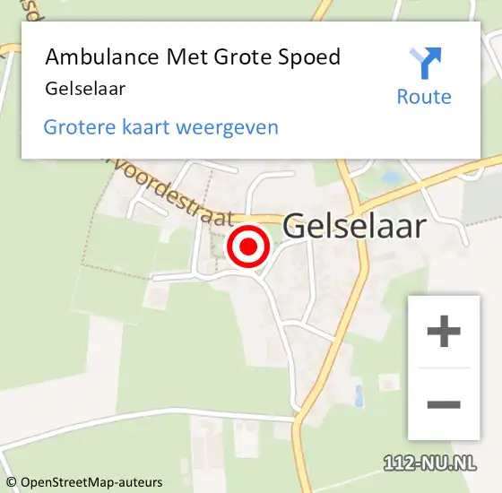 Locatie op kaart van de 112 melding: Ambulance Met Grote Spoed Naar Gelselaar op 10 september 2023 12:38