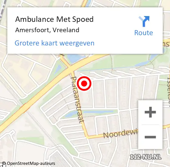 Locatie op kaart van de 112 melding: Ambulance Met Spoed Naar Amersfoort, Vreeland op 10 september 2023 13:15