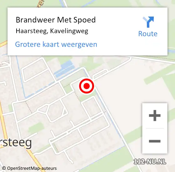 Locatie op kaart van de 112 melding: Brandweer Met Spoed Naar Haarsteeg, Kavelingweg op 10 september 2023 13:28