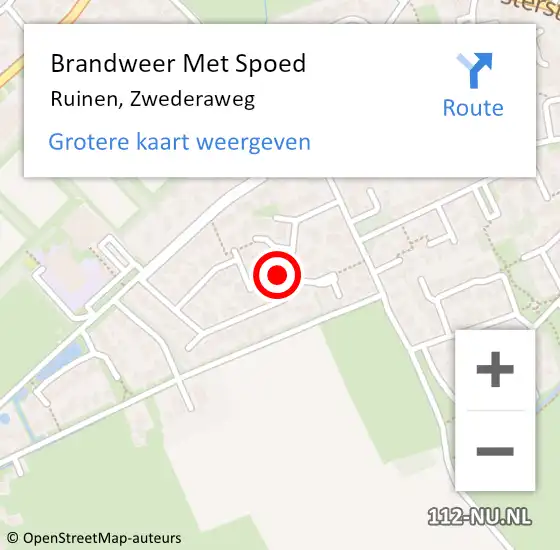 Locatie op kaart van de 112 melding: Brandweer Met Spoed Naar Ruinen, Zwederaweg op 10 september 2023 13:46