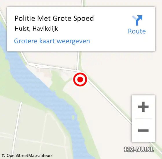 Locatie op kaart van de 112 melding: Politie Met Grote Spoed Naar Hulst, Havikdijk op 10 september 2023 14:20