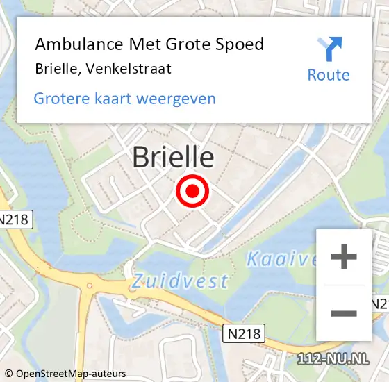 Locatie op kaart van de 112 melding: Ambulance Met Grote Spoed Naar Brielle, Venkelstraat op 10 september 2023 15:30