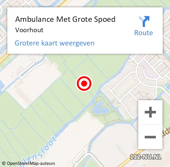 Locatie op kaart van de 112 melding: Ambulance Met Grote Spoed Naar Voorhout op 10 september 2023 16:20