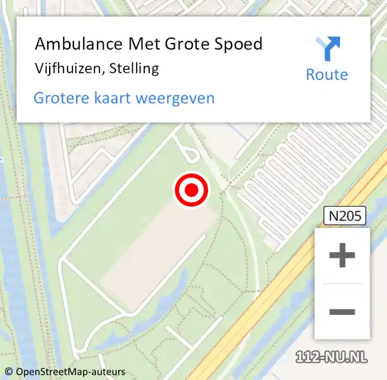 Locatie op kaart van de 112 melding: Ambulance Met Grote Spoed Naar Vijfhuizen, Stelling op 10 september 2023 16:46