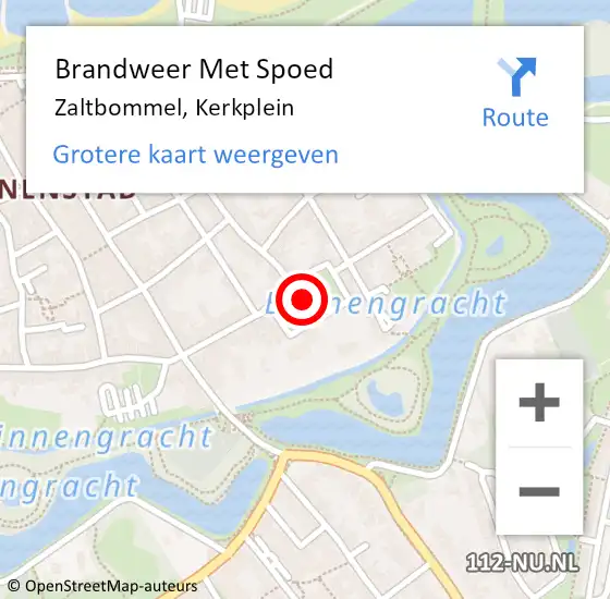 Locatie op kaart van de 112 melding: Brandweer Met Spoed Naar Zaltbommel, Kerkplein op 10 september 2023 16:48