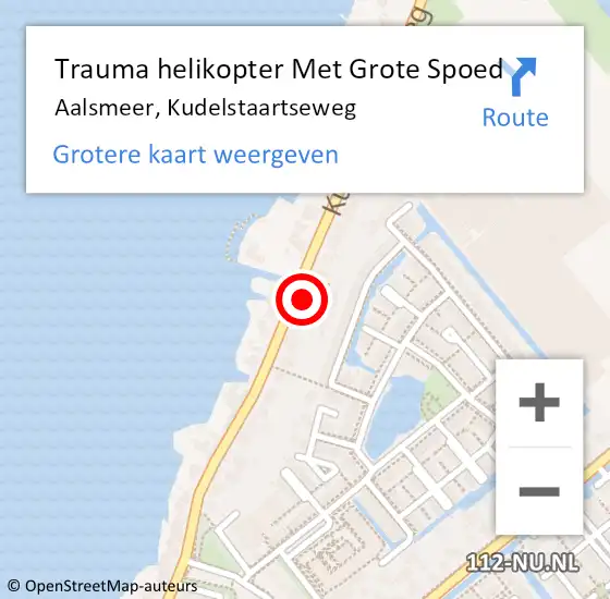 Locatie op kaart van de 112 melding: Trauma helikopter Met Grote Spoed Naar Aalsmeer, Kudelstaartseweg op 10 september 2023 17:01