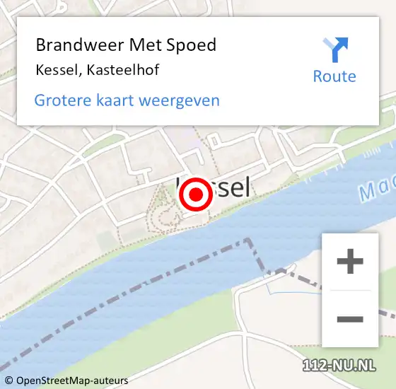 Locatie op kaart van de 112 melding: Brandweer Met Spoed Naar Kessel, Kasteelhof op 10 september 2023 17:13