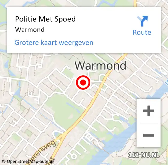 Locatie op kaart van de 112 melding: Politie Met Spoed Naar Warmond op 10 september 2023 17:27