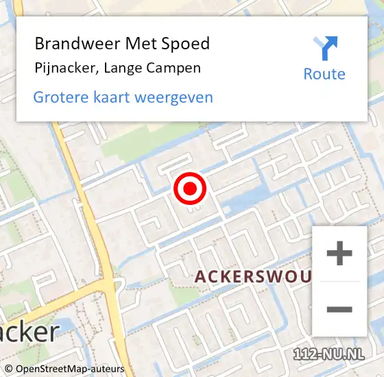 Locatie op kaart van de 112 melding: Brandweer Met Spoed Naar Pijnacker, Lange Campen op 10 september 2023 17:39