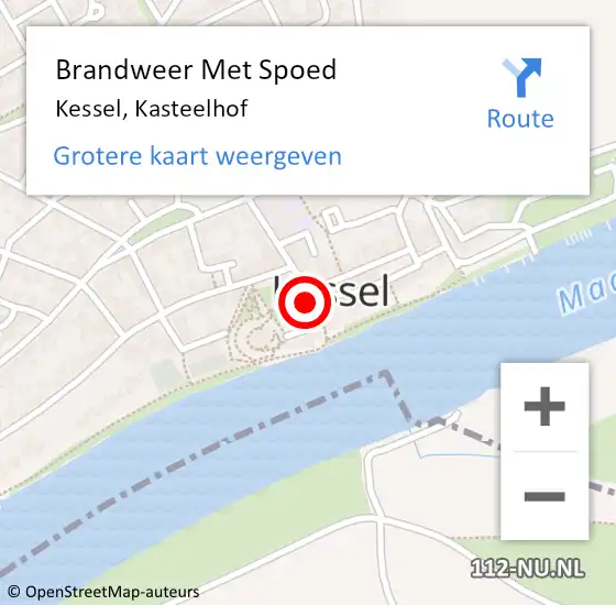 Locatie op kaart van de 112 melding: Brandweer Met Spoed Naar Kessel, Kasteelhof op 10 september 2023 18:29