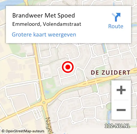 Locatie op kaart van de 112 melding: Brandweer Met Spoed Naar Emmeloord, Volendamstraat op 10 september 2023 18:41