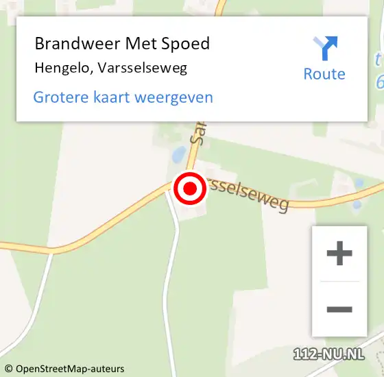 Locatie op kaart van de 112 melding: Brandweer Met Spoed Naar Hengelo, Varsselseweg op 10 september 2023 19:34