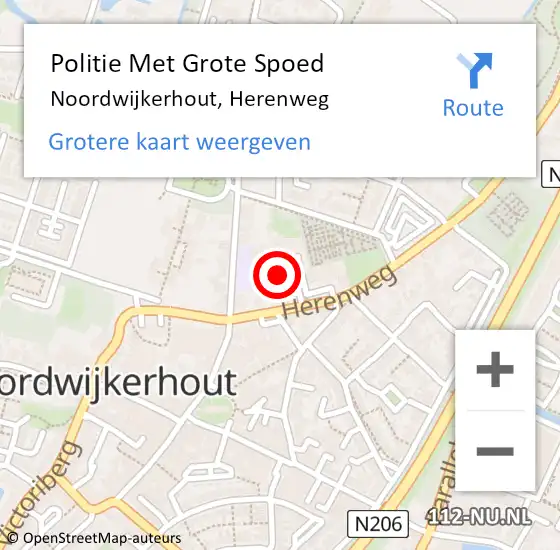 Locatie op kaart van de 112 melding: Politie Met Grote Spoed Naar Noordwijkerhout, Herenweg op 10 september 2023 19:48