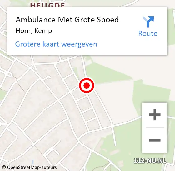 Locatie op kaart van de 112 melding: Ambulance Met Grote Spoed Naar Horn, Kemp op 10 september 2023 20:07