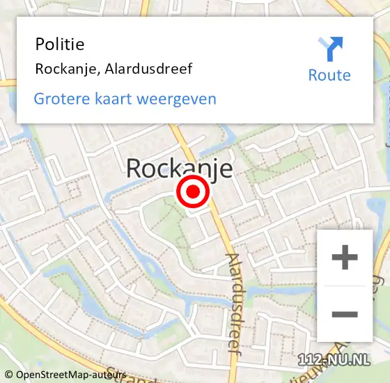 Locatie op kaart van de 112 melding: Politie Rockanje, Alardusdreef op 10 september 2023 20:35