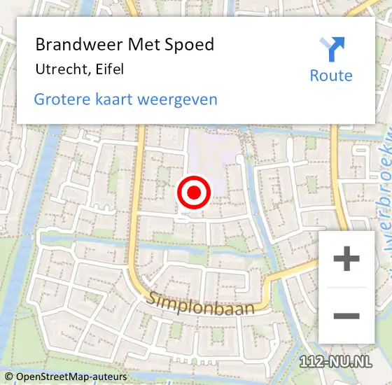 Locatie op kaart van de 112 melding: Brandweer Met Spoed Naar Utrecht, Eifel op 10 september 2023 21:11