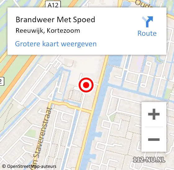 Locatie op kaart van de 112 melding: Brandweer Met Spoed Naar Reeuwijk, Kortezoom op 10 september 2023 21:40