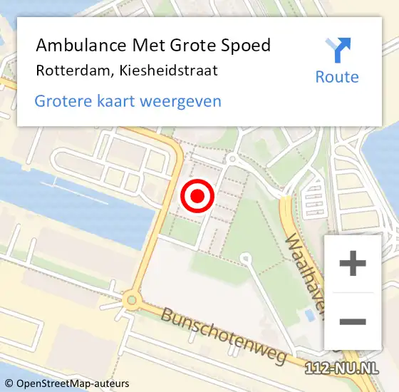 Locatie op kaart van de 112 melding: Ambulance Met Grote Spoed Naar Rotterdam, Kiesheidstraat op 11 september 2023 00:30