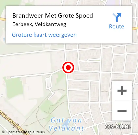 Locatie op kaart van de 112 melding: Brandweer Met Grote Spoed Naar Eerbeek, Veldkantweg op 11 september 2023 02:15