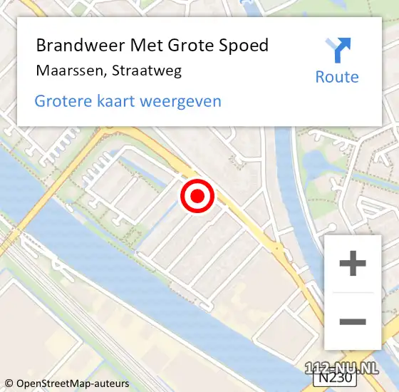 Locatie op kaart van de 112 melding: Brandweer Met Grote Spoed Naar Maarssen, Straatweg op 11 september 2023 02:22