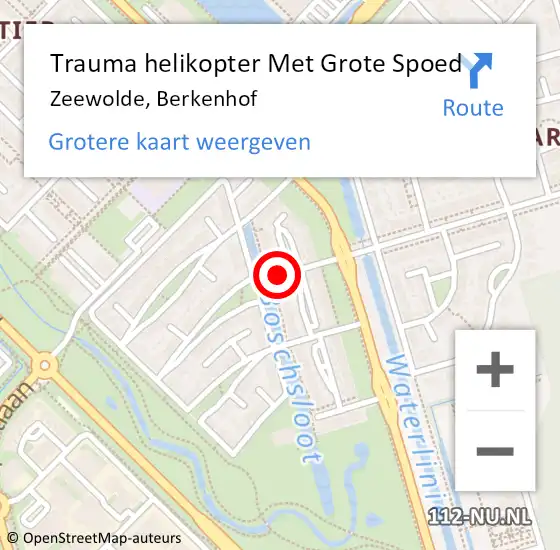 Locatie op kaart van de 112 melding: Trauma helikopter Met Grote Spoed Naar Zeewolde, Berkenhof op 11 september 2023 04:07